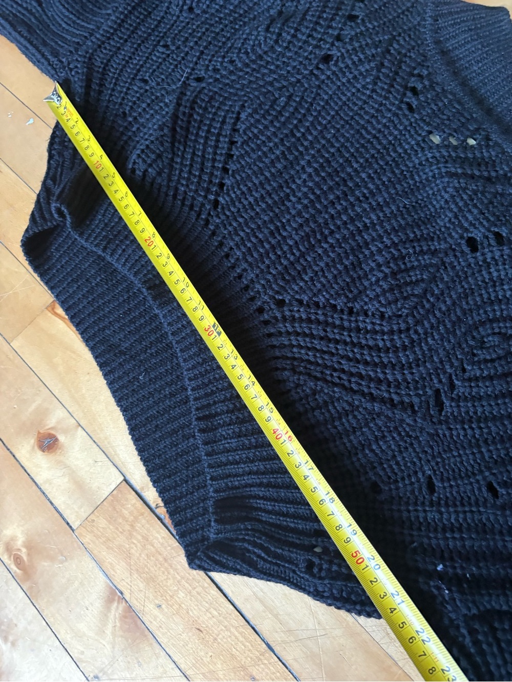 Aritzia Wilfred Sz M Goulaine Black Merino Wool Crop Sweater - Picture 8 of 9